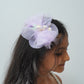 Sparkly Bow Hair Clip with Flowers & Feathers Fairy Party Hair Accessory for Girls