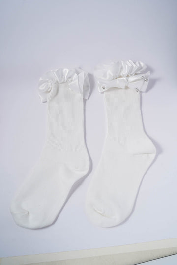 Satin Diamond Bow Socks