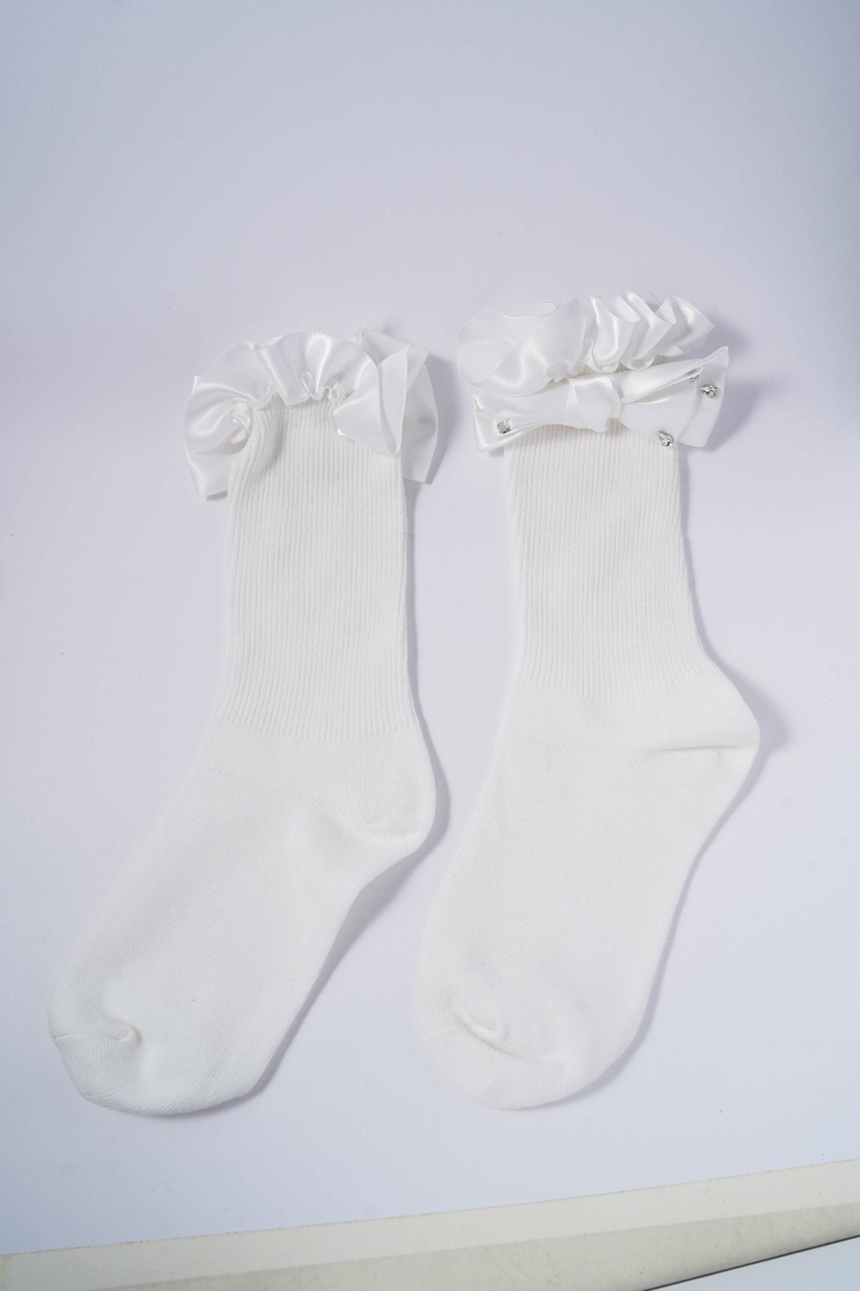 Satin Diamond Bow Socks