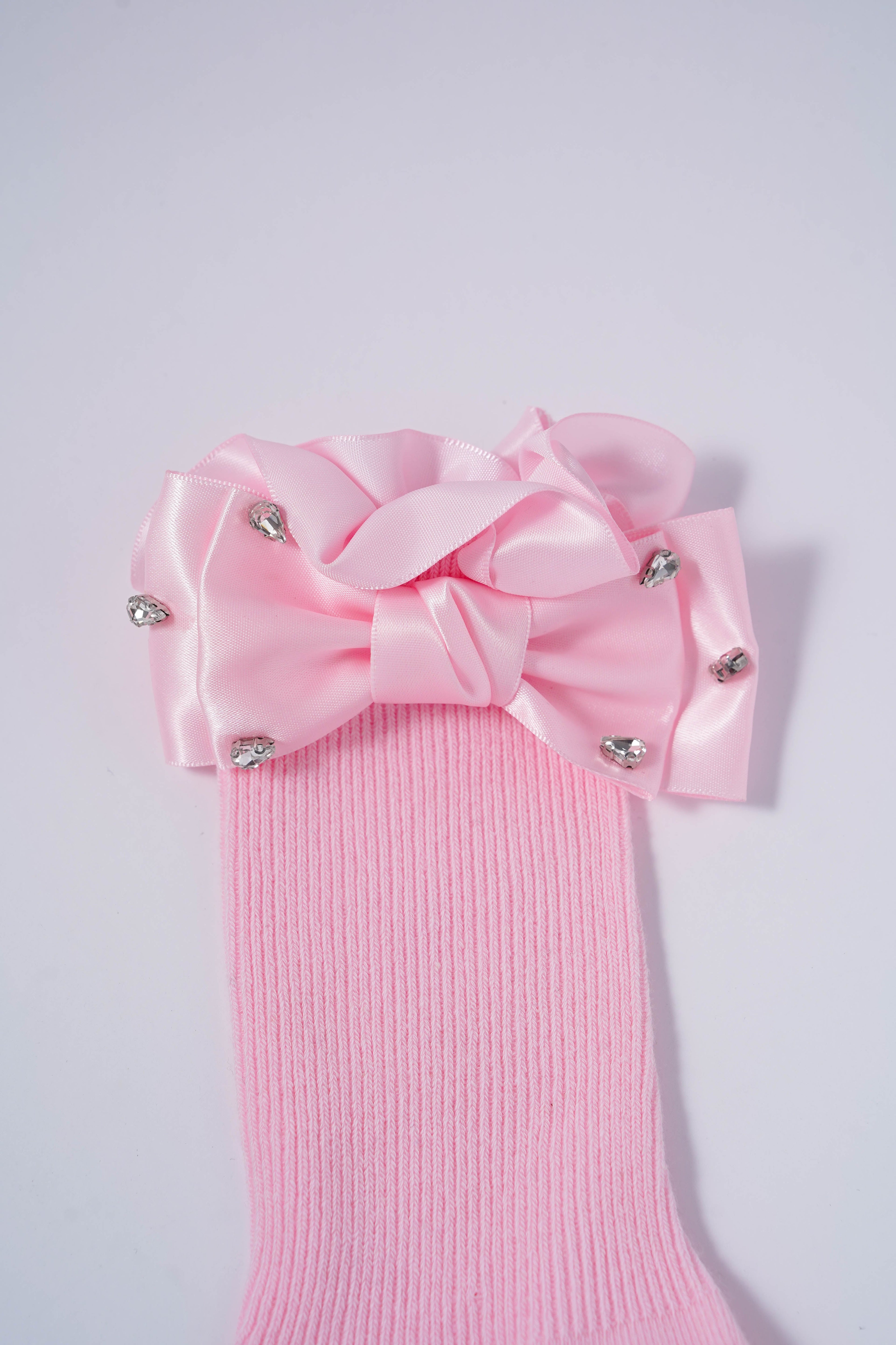 Satin Diamond Bow Socks
