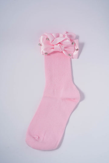 Satin Diamond Bow Socks