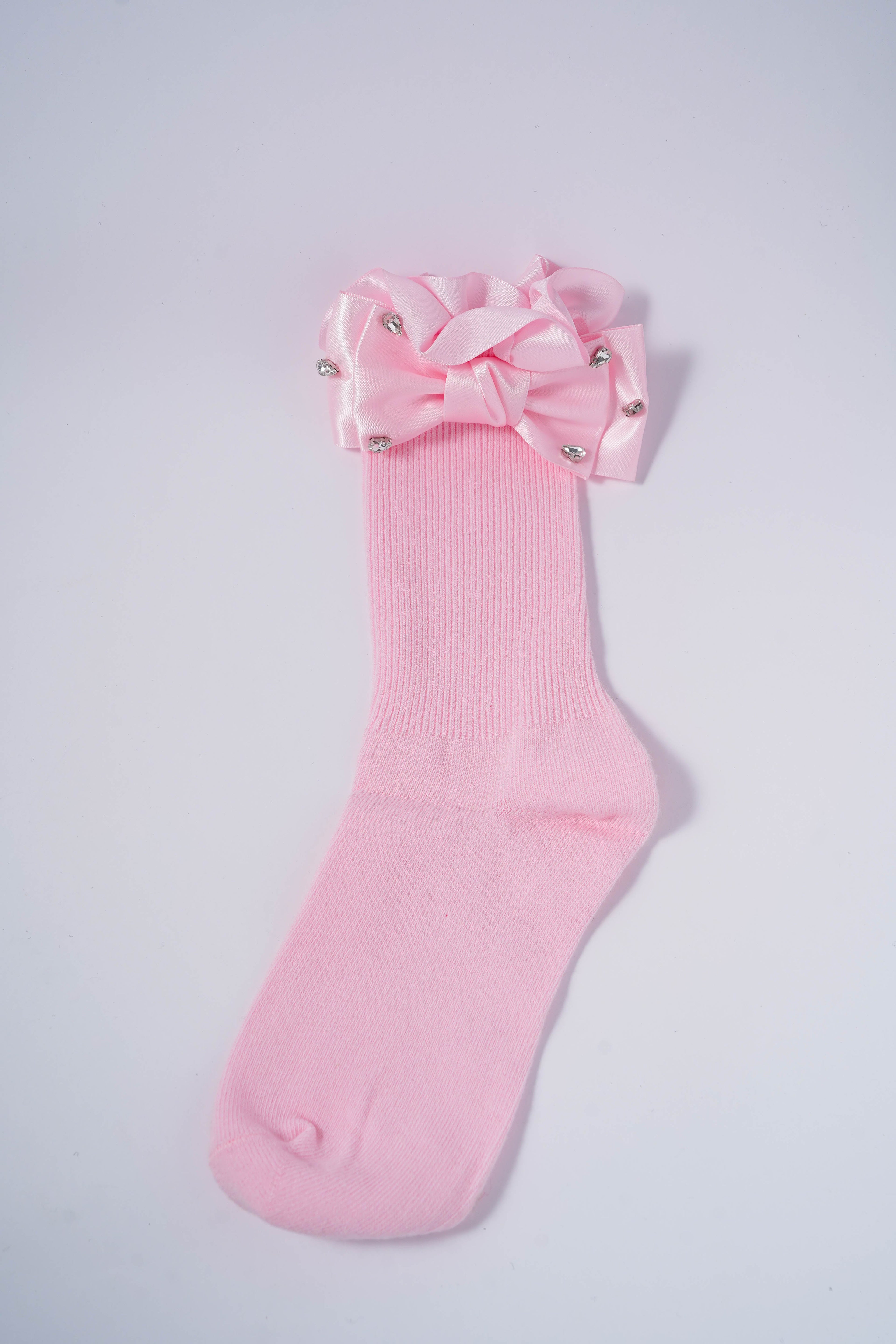 Satin Diamond Bow Socks