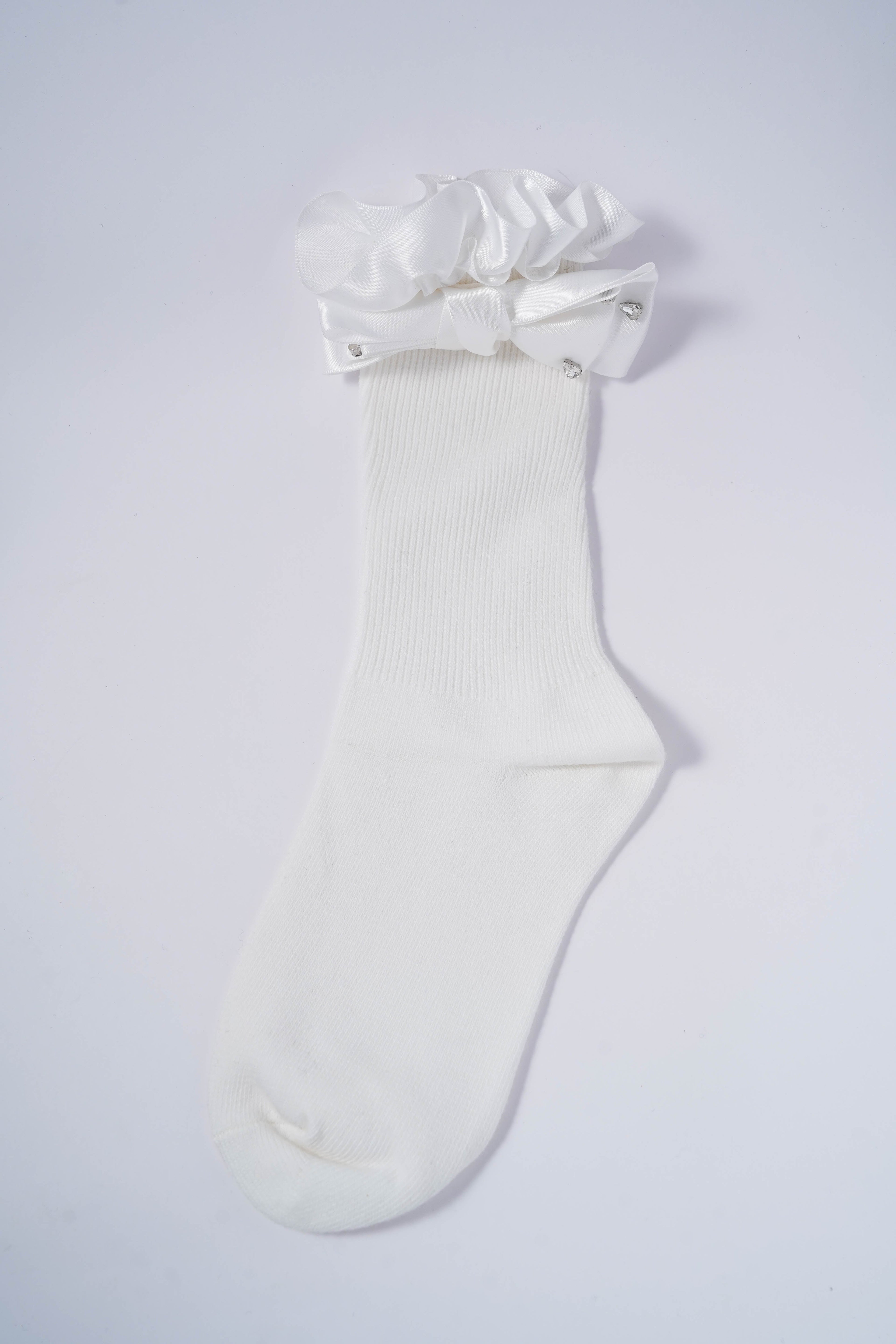 Satin Diamond Bow Socks