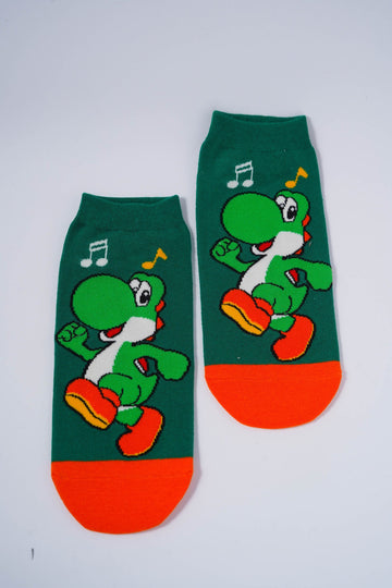 Green Yoshi Socks Fun Mario-Themed Footwear