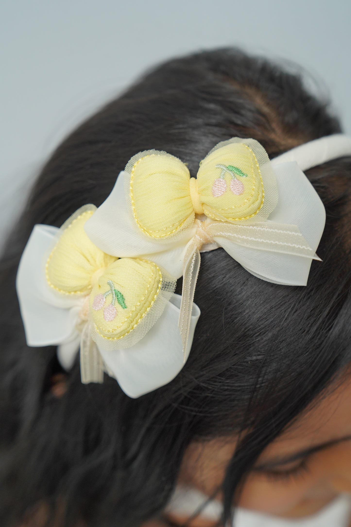 Embroidered Cherries Hairband
