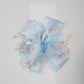Floral Bow Hair Clip with Crystal Beads & Tulle Center Cute Party & Everyday Hair Accessory