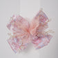 Floral Bow Hair Clip with Crystal Beads & Tulle Center Cute Party & Everyday Hair Accessory