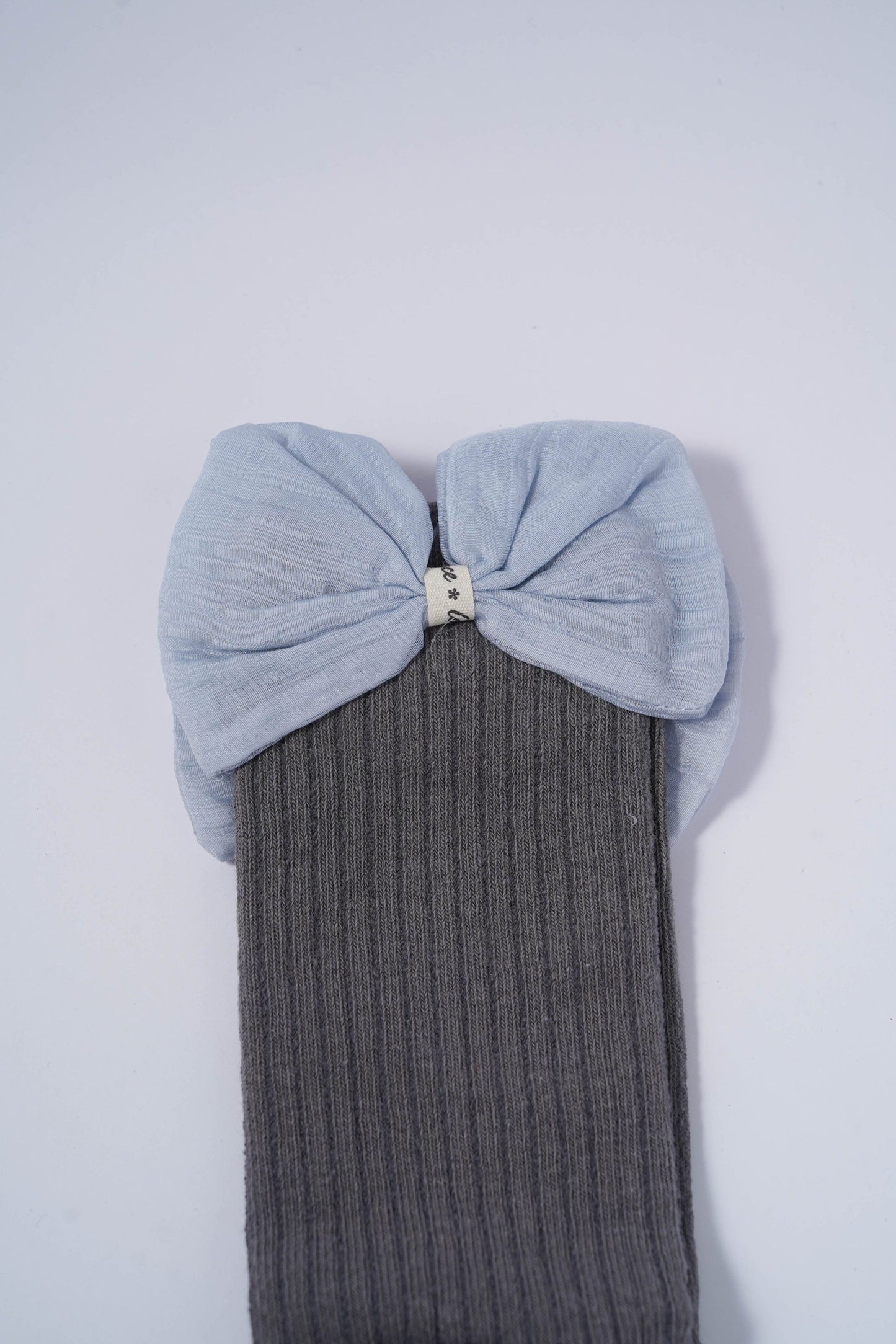 Soft Ribbed Cotton Socks with Bow