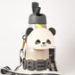 Brown Panda Bear Water Bottle with Strap