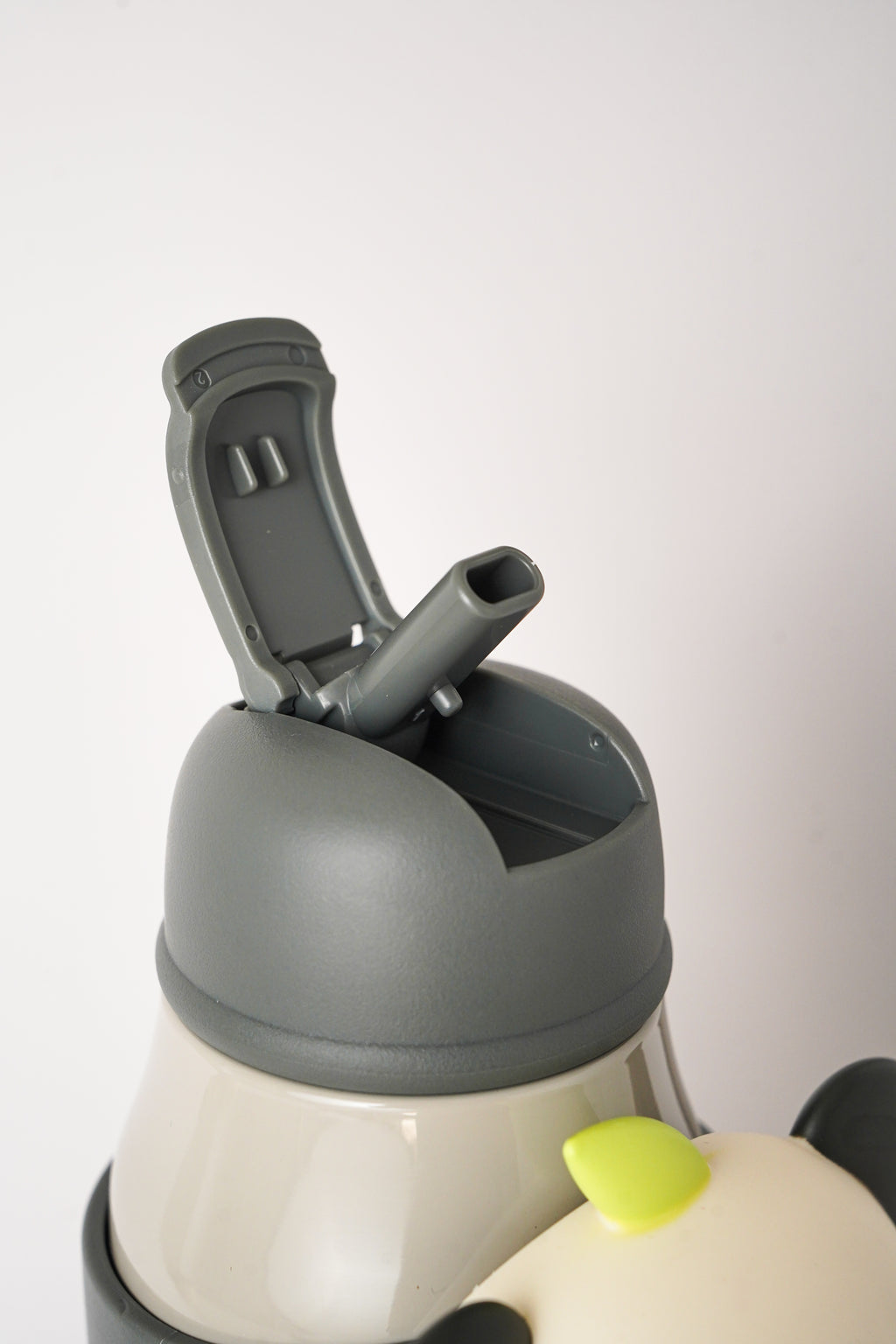 Brown Panda Bear Water Bottle with Strap