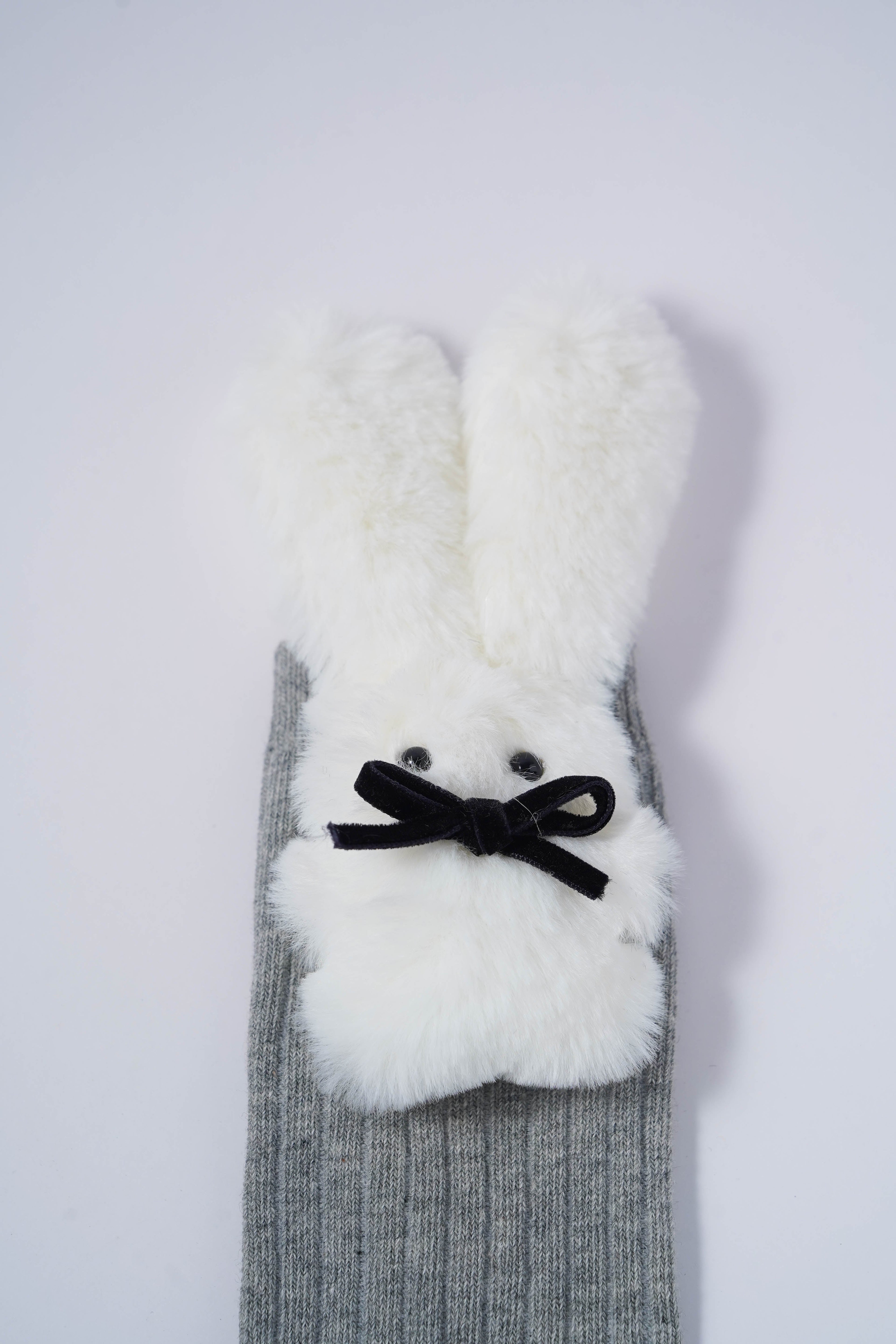 Socks with Plush White Bunny Ears