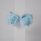Chiffon Bow Hair Clip with Rhinestone Heart Charm Stylish Girls Hair Accessory