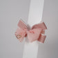 Chiffon Bow Hair Clip with Rhinestone Heart Charm Stylish Girls Hair Accessory