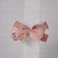 Chiffon Bow Hair Clip with Rhinestone Heart Charm Stylish Girls Hair Accessory