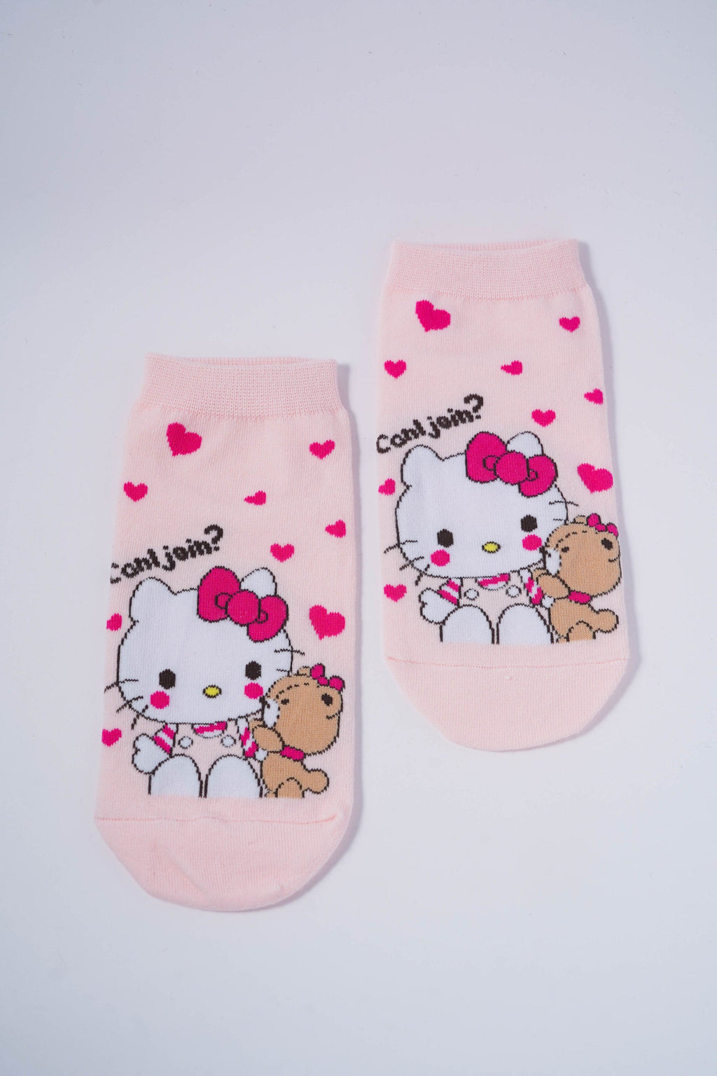 Cute Hello Kitty Socks with Heart Pattern