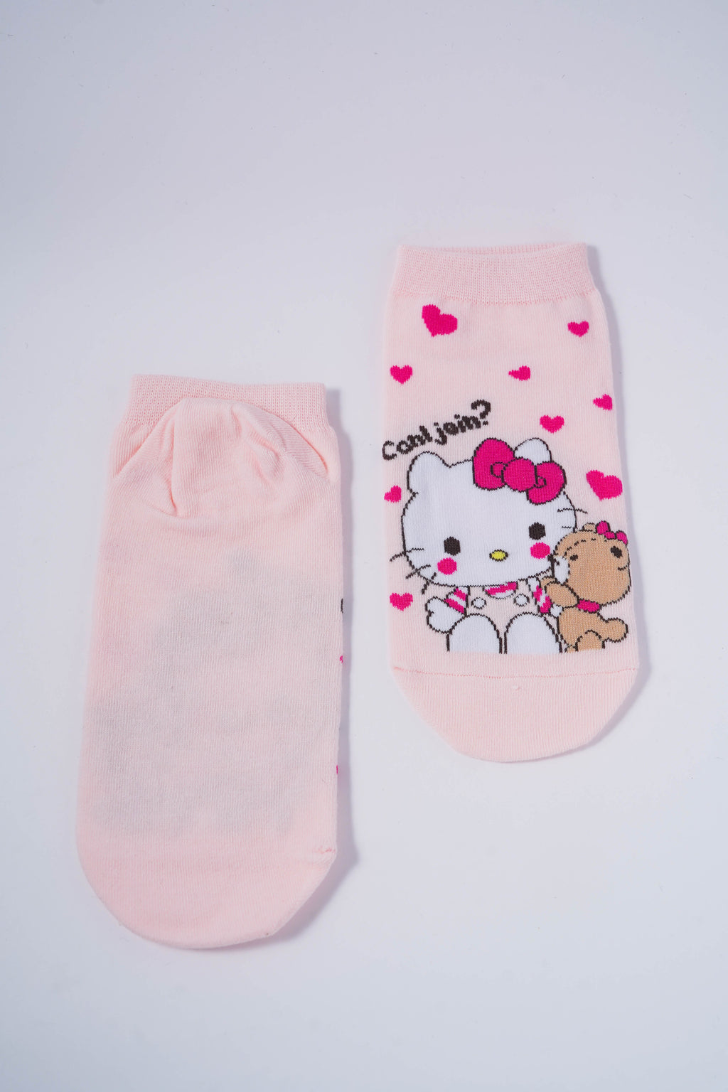 Cute Hello Kitty Socks with Heart Pattern