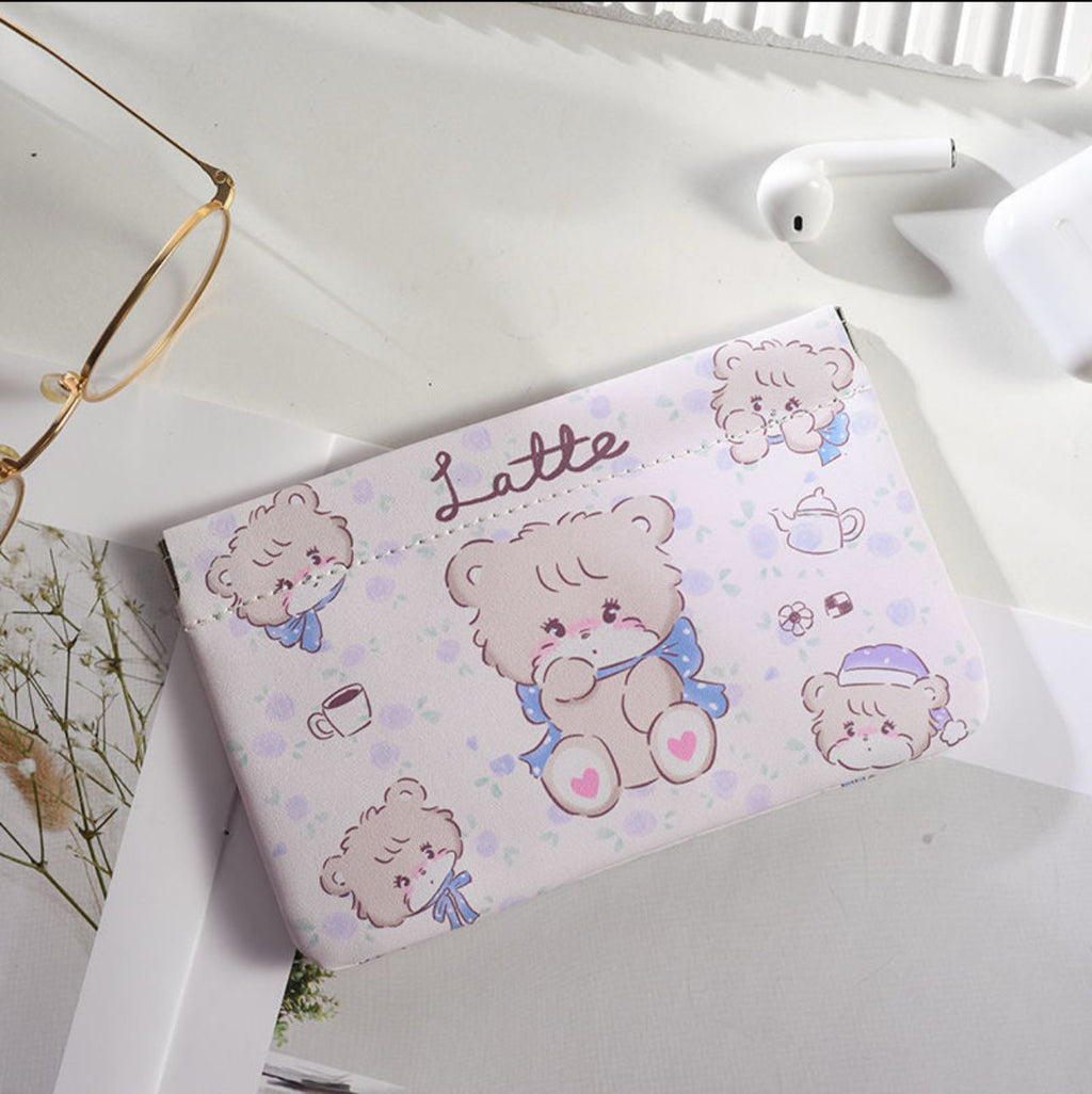 Kawaii Kitty Mini Pouch – Cute Cat Aesthetic Coin & Makeup Pouch (Rectangle)