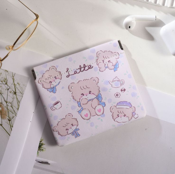 Kawaii Kitty Mini Pouch – Cute Cat Aesthetic Coin & Makeup Pouch (Square)