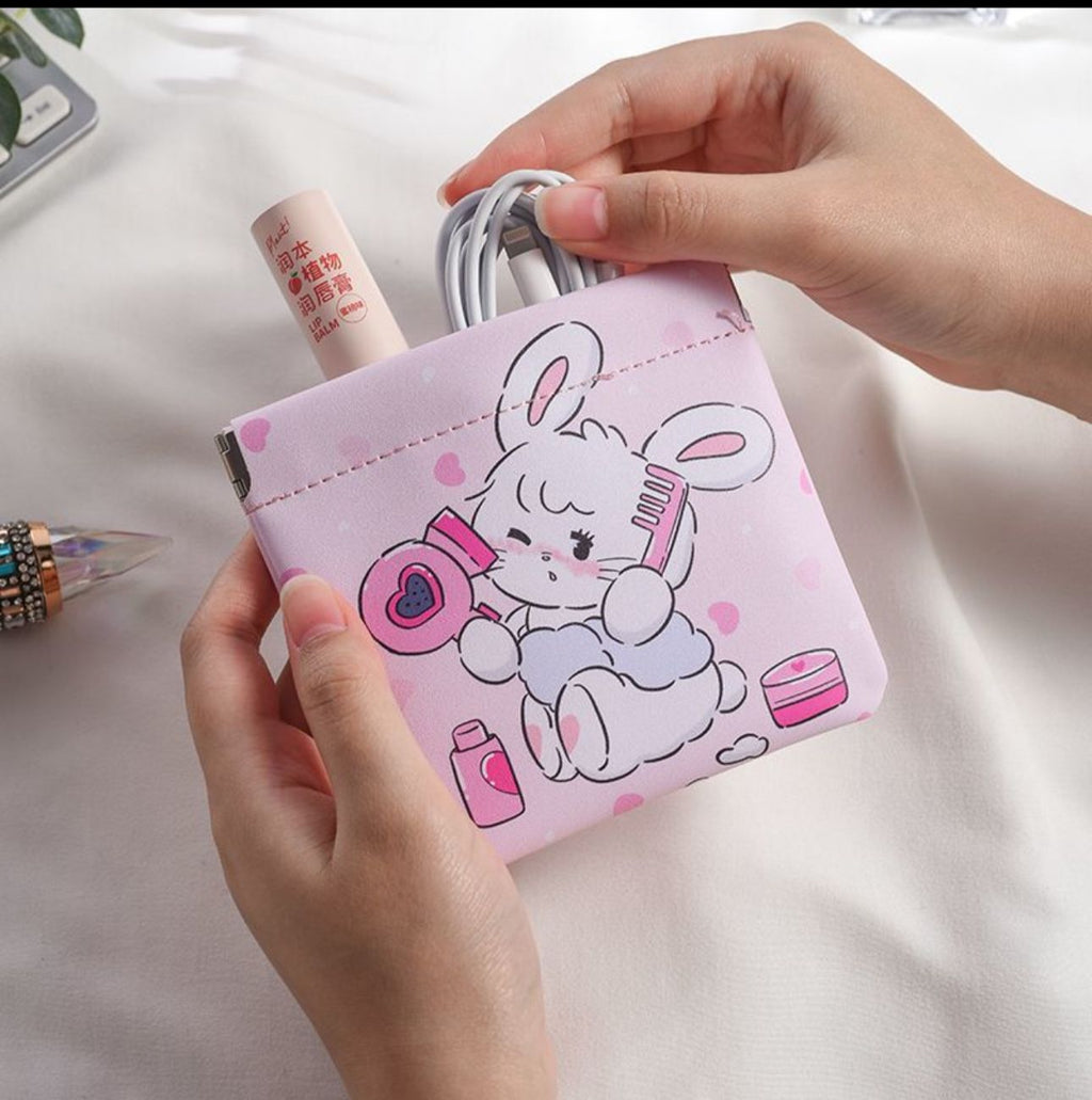 Kawaii Kitty Mini Pouch – Cute Cat Aesthetic Coin & Makeup Pouch (Square)