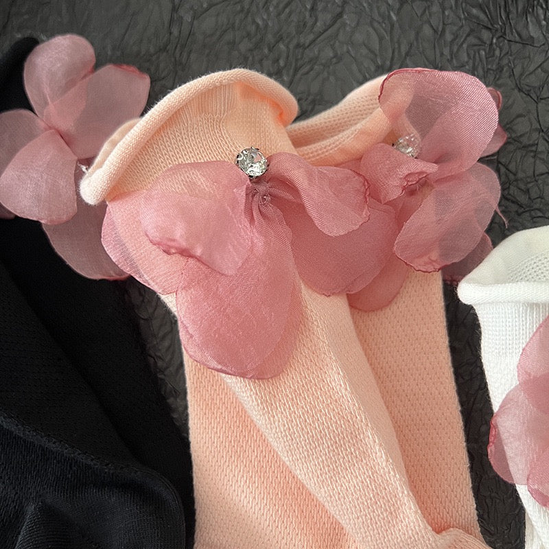 Floral Sheer Princess Girls Socks Set