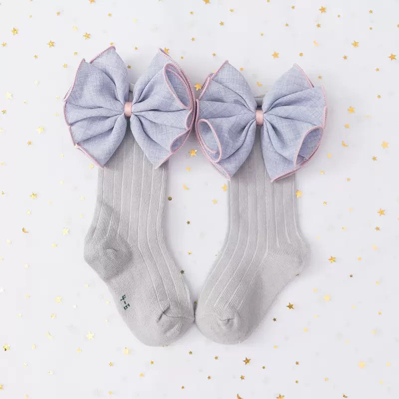 Black Pink Bow Kids Socks Pack