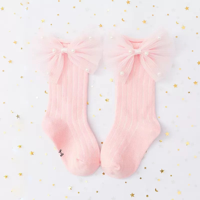 Black Pink Bow Kids Socks Pack