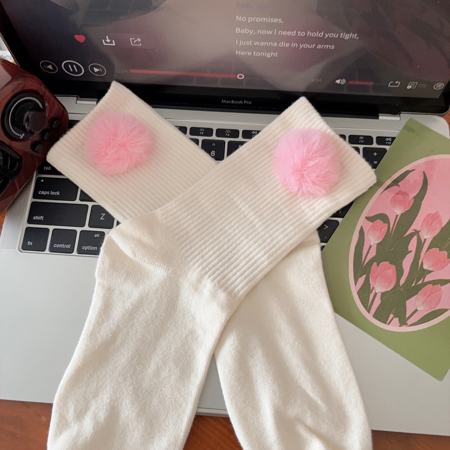 Cute Pom Pom Crew Socks for Kids