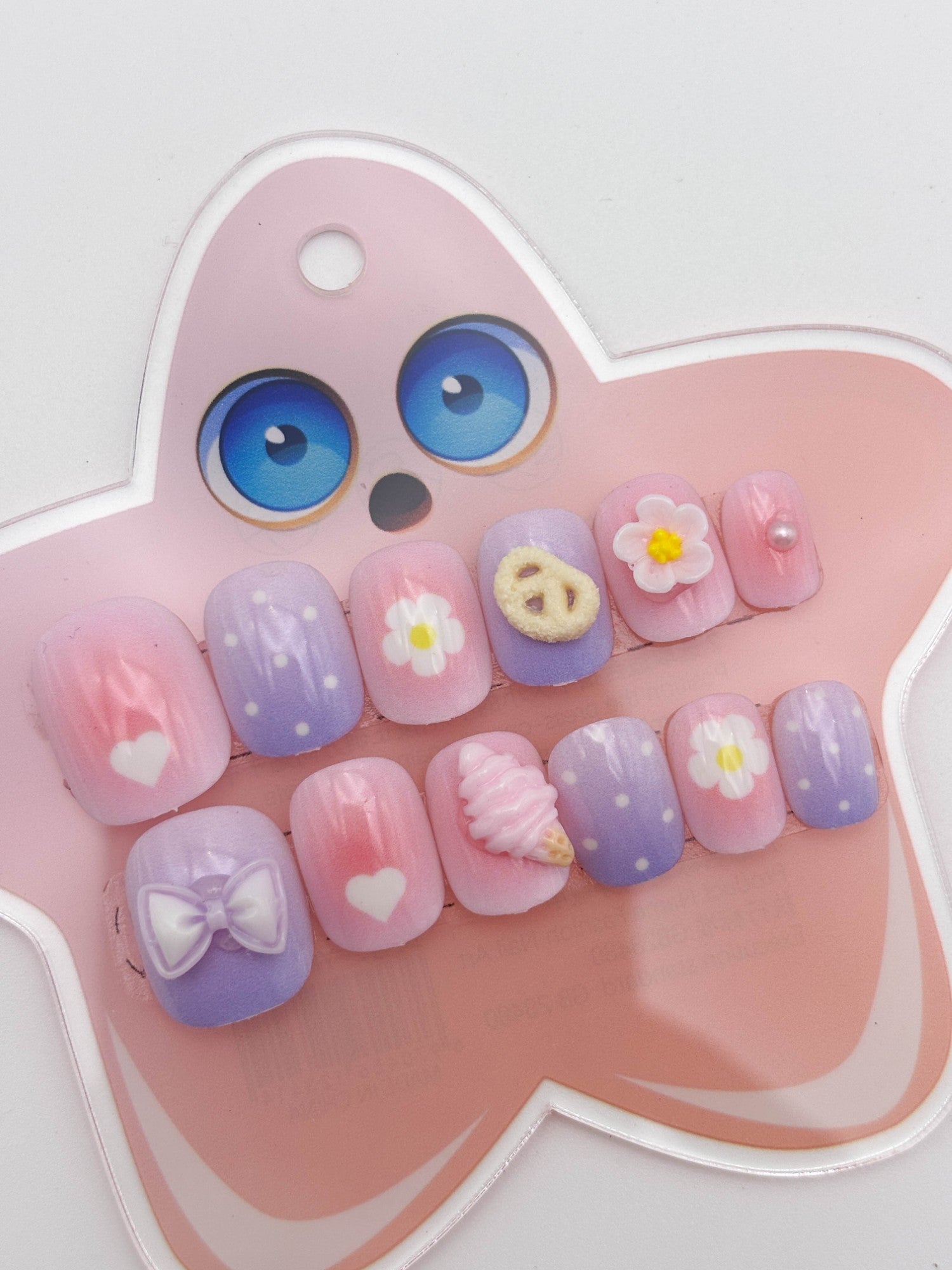 Pastel Press On Nails Set – Cute Floral Aesthetic Fake Nails
