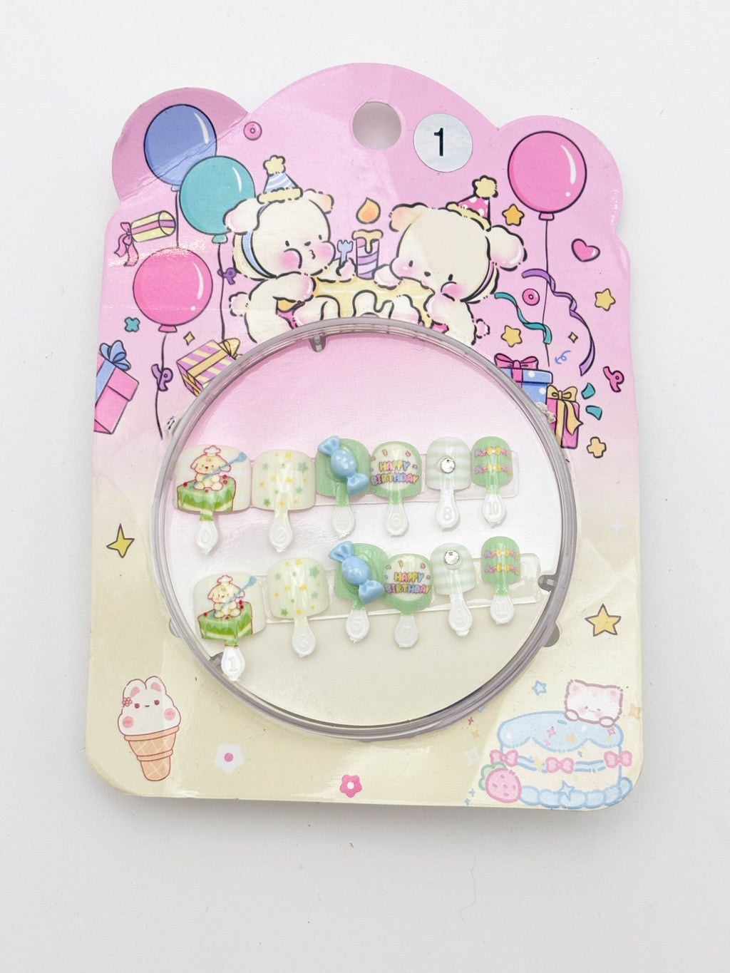 Cute Press On Nails Set – Kawaii Cartoon Aesthetic Nails