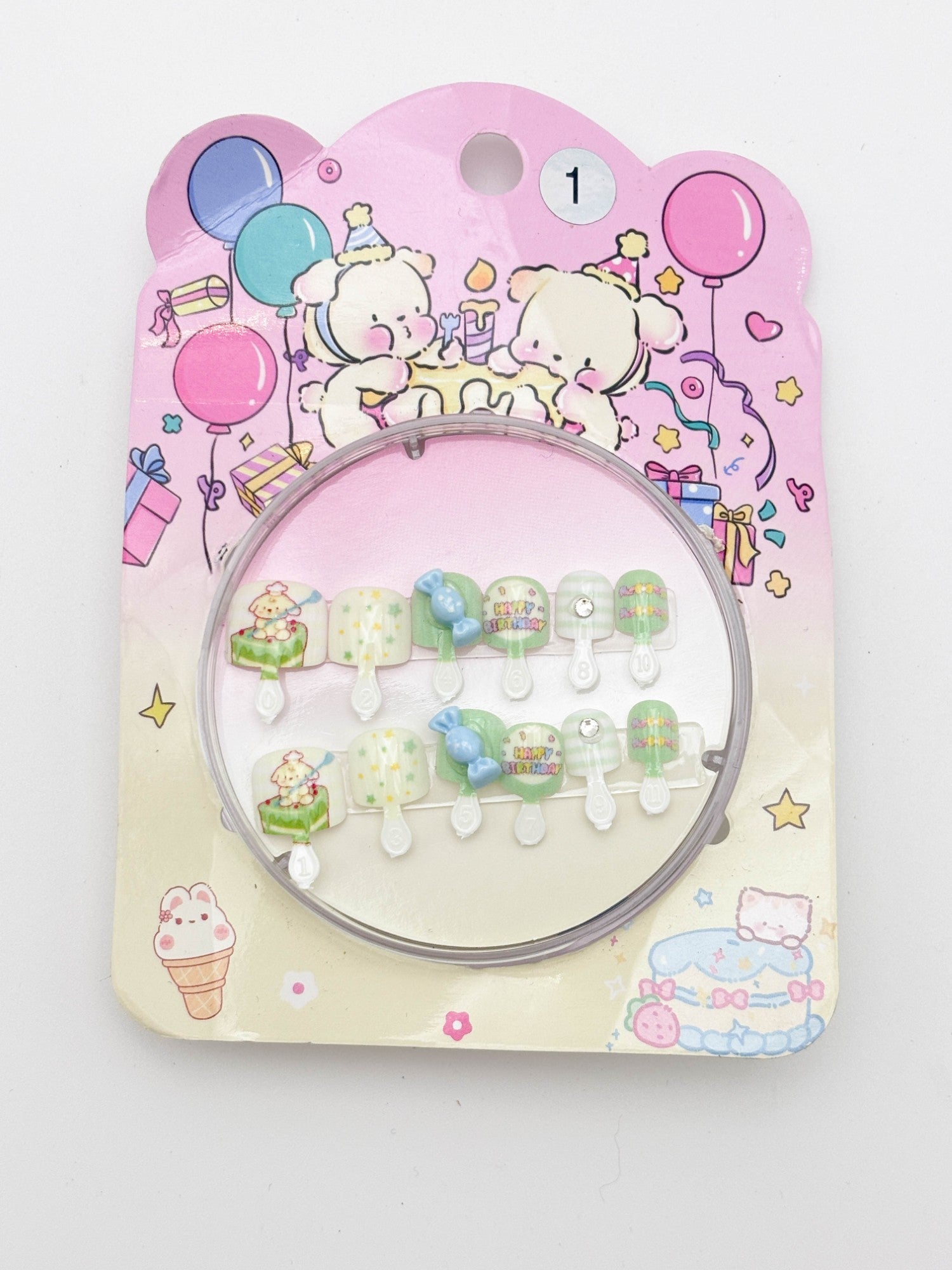 Cute Press On Nails Set – Kawaii Cartoon Aesthetic Nails