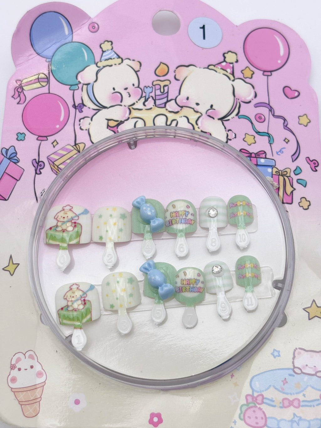 Cute Press On Nails Set – Kawaii Cartoon Aesthetic Nails