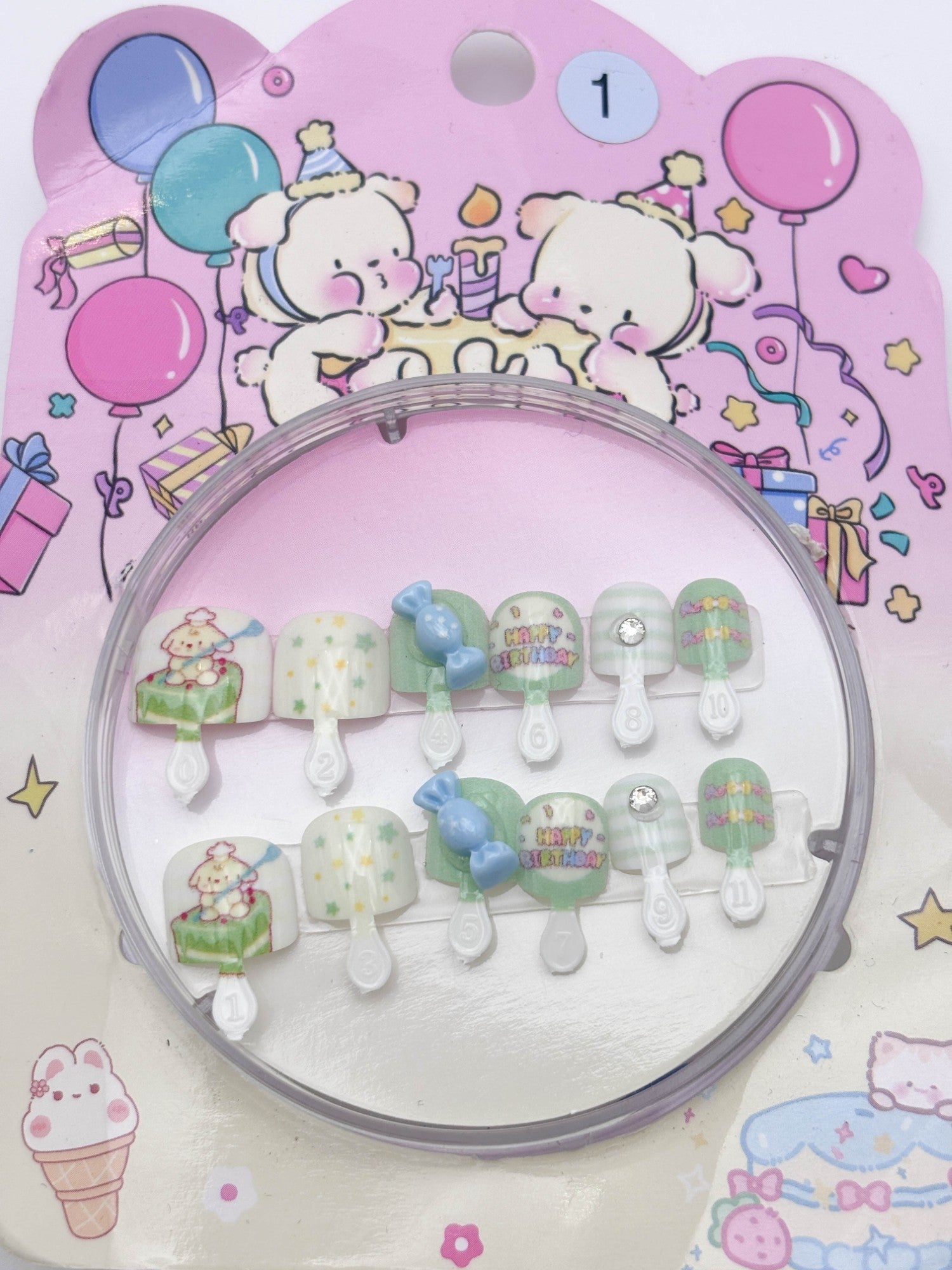 Cute Press On Nails Set – Kawaii Cartoon Aesthetic Nails