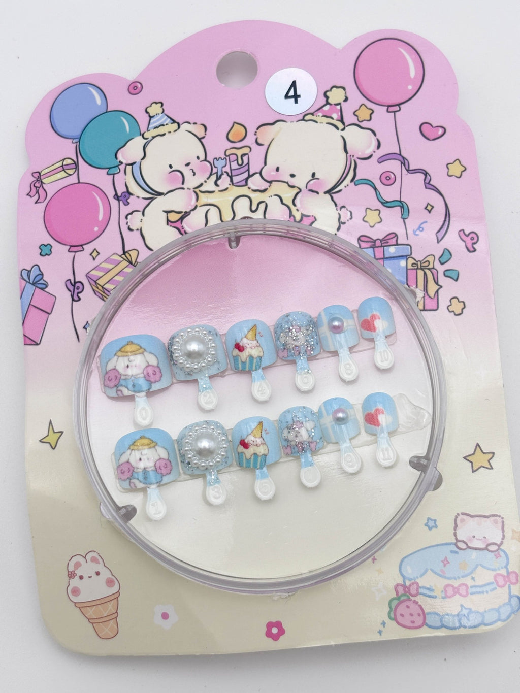 Cute Press On Nails Set – Kawaii Cartoon Aesthetic Nails