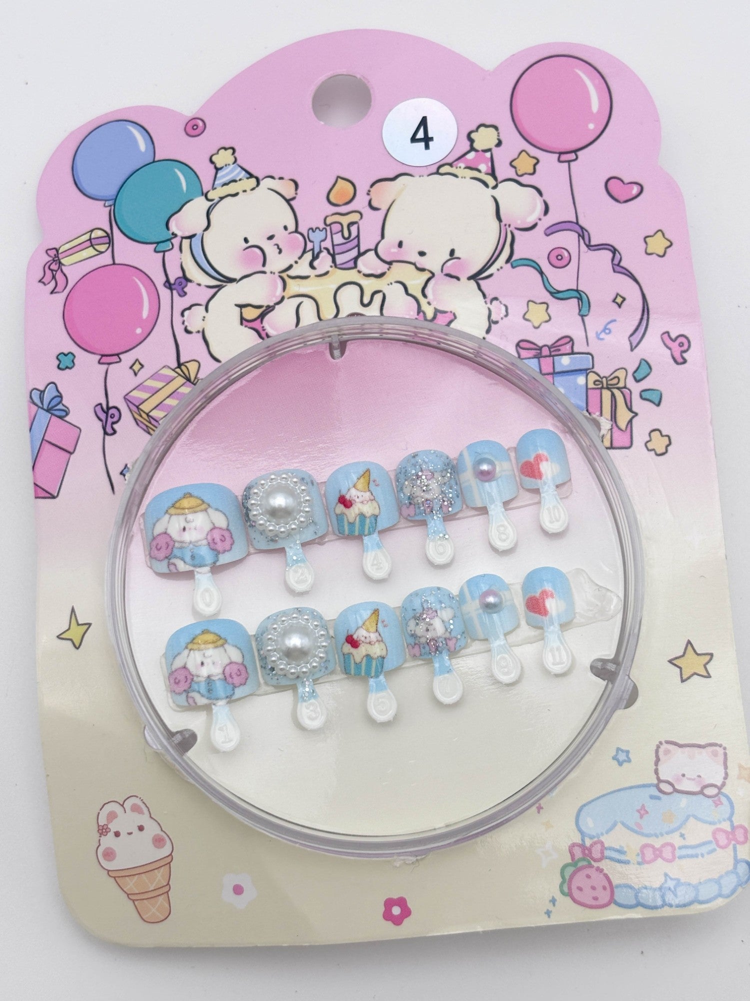 Cute Press On Nails Set – Kawaii Cartoon Aesthetic Nails