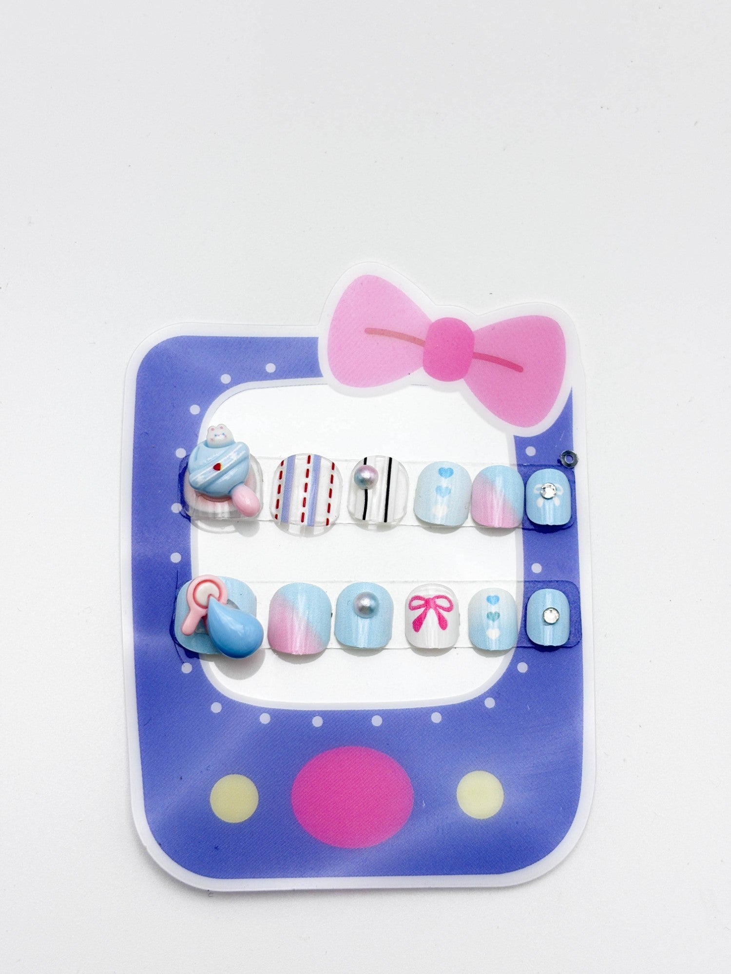 Cute Cupcake & Star Kids Press-On Nails