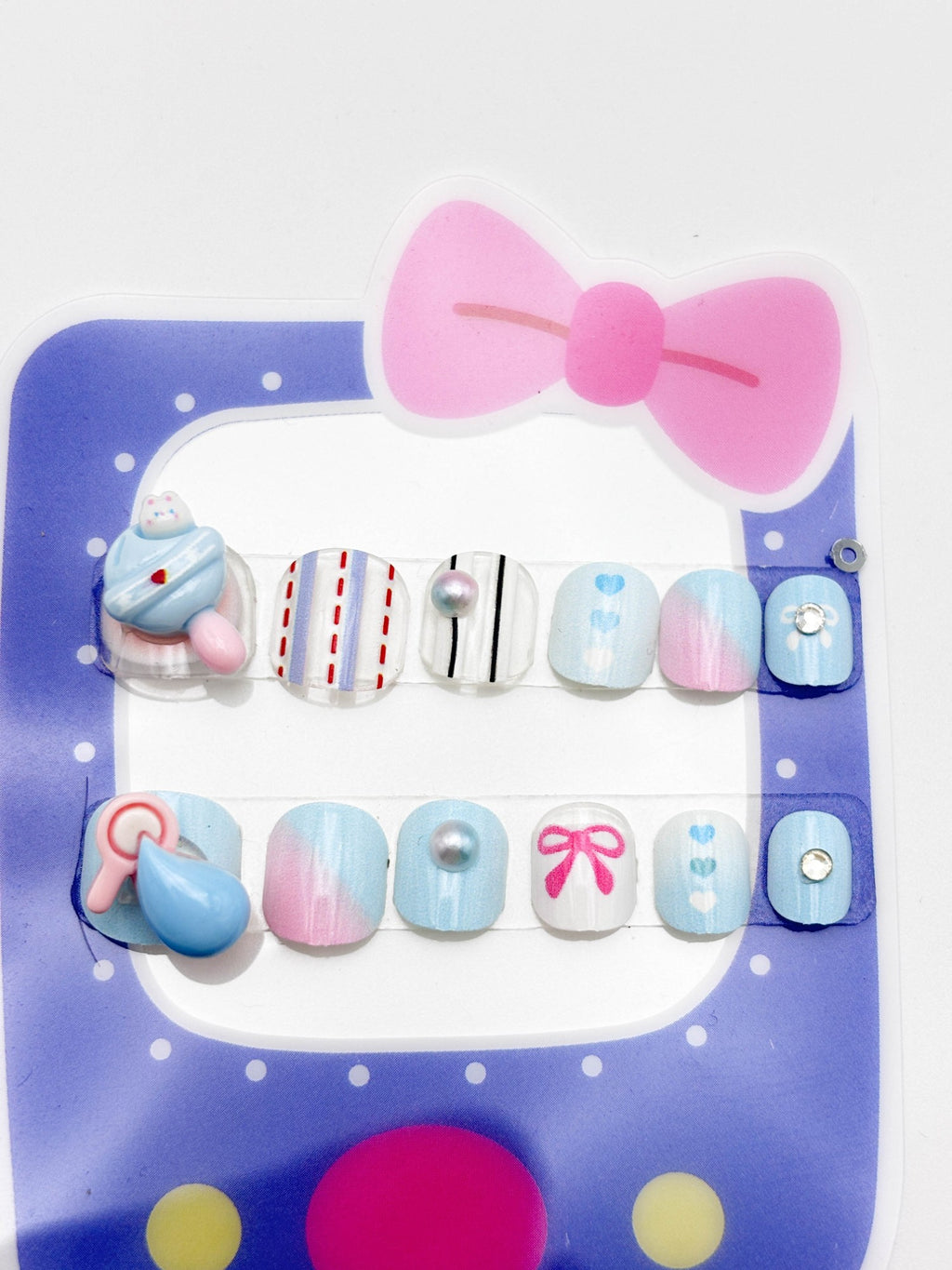 Cute Cupcake & Star Kids Press-On Nails