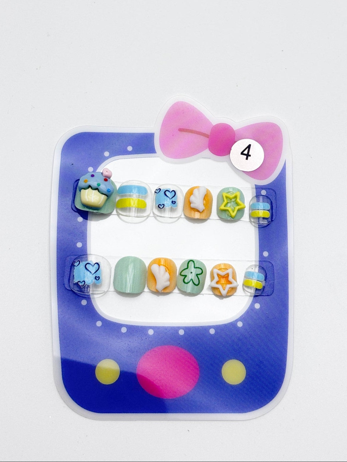 Cute Cupcake & Star Kids Press-On Nails