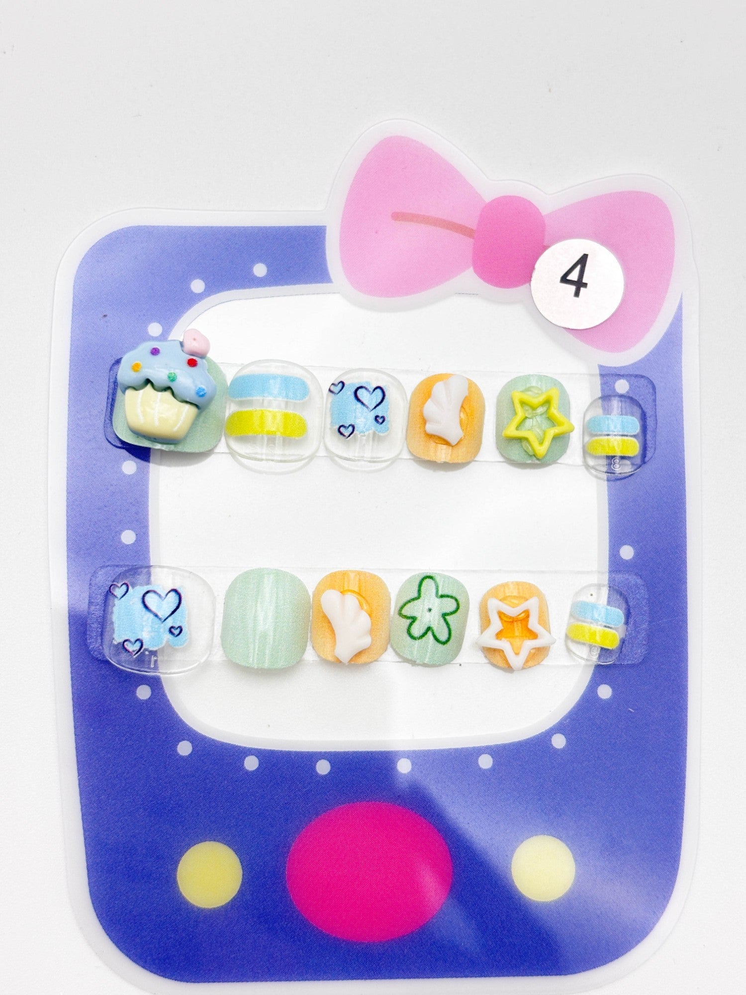 Cute Cupcake & Star Kids Press-On Nails