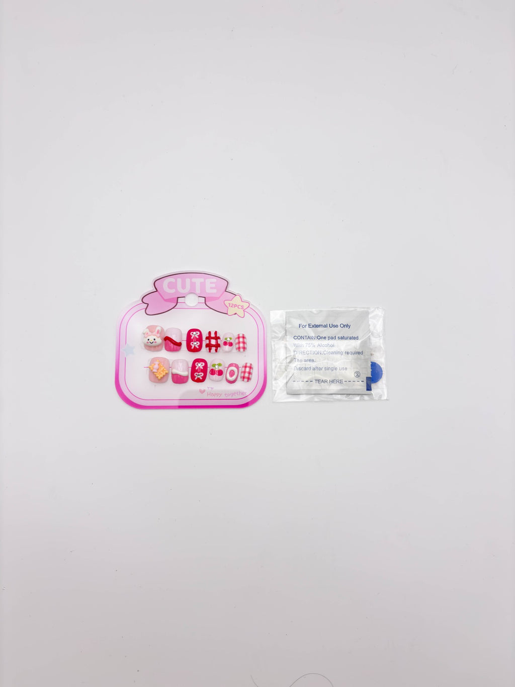 Cute Red Press-On Nail Set