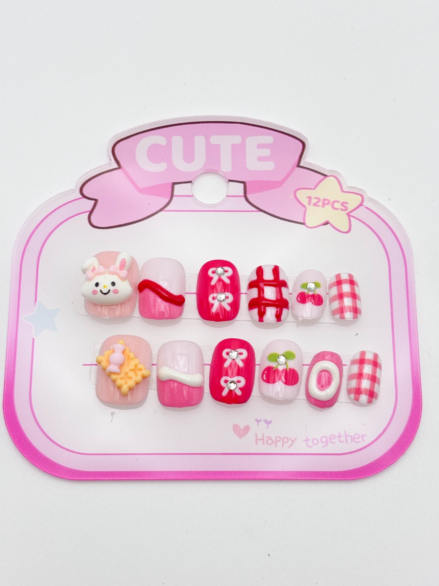 Cute Red Press-On Nail Set