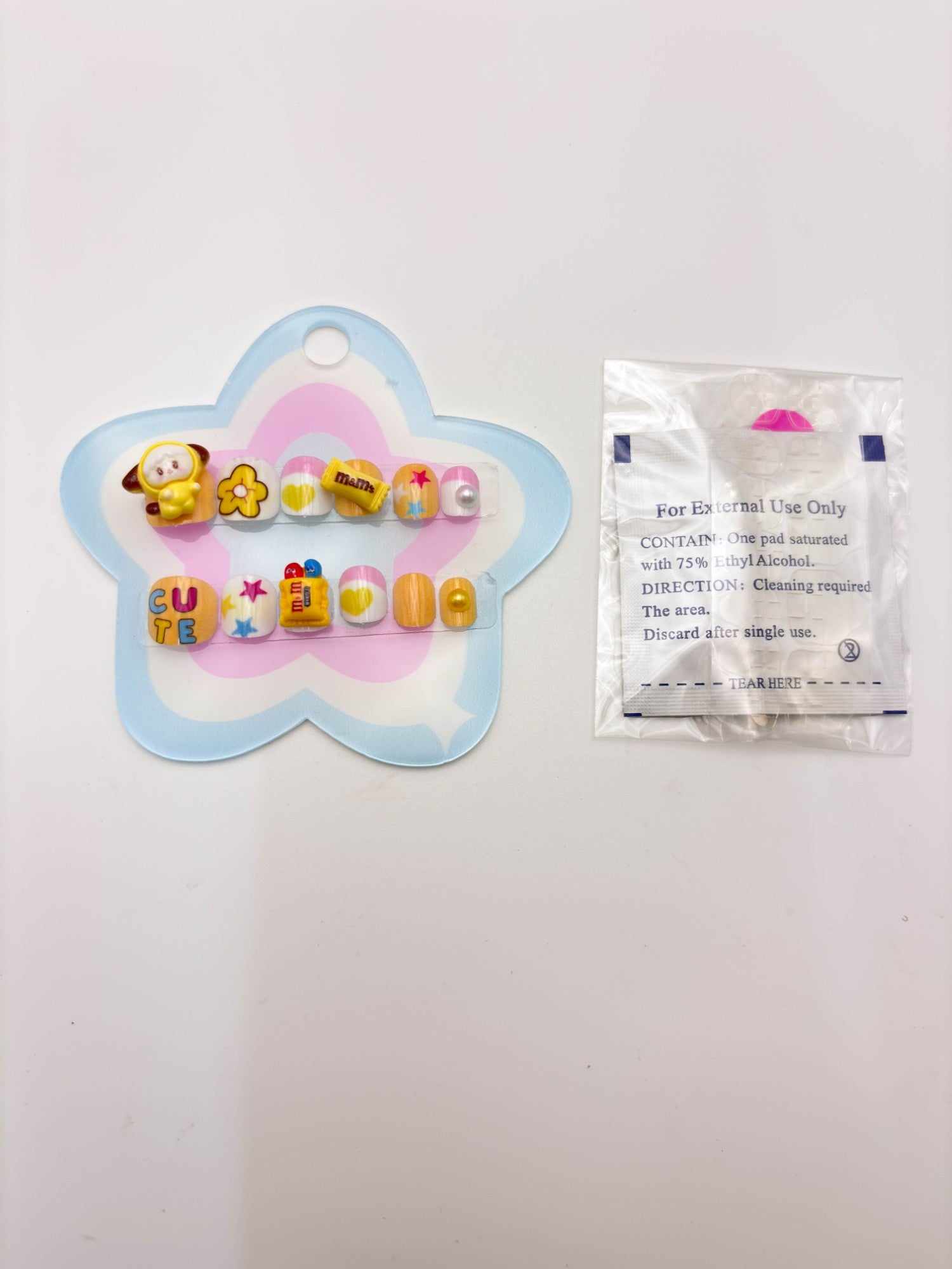 Cute Cartoon & Candy Charm Press-On Nails Set