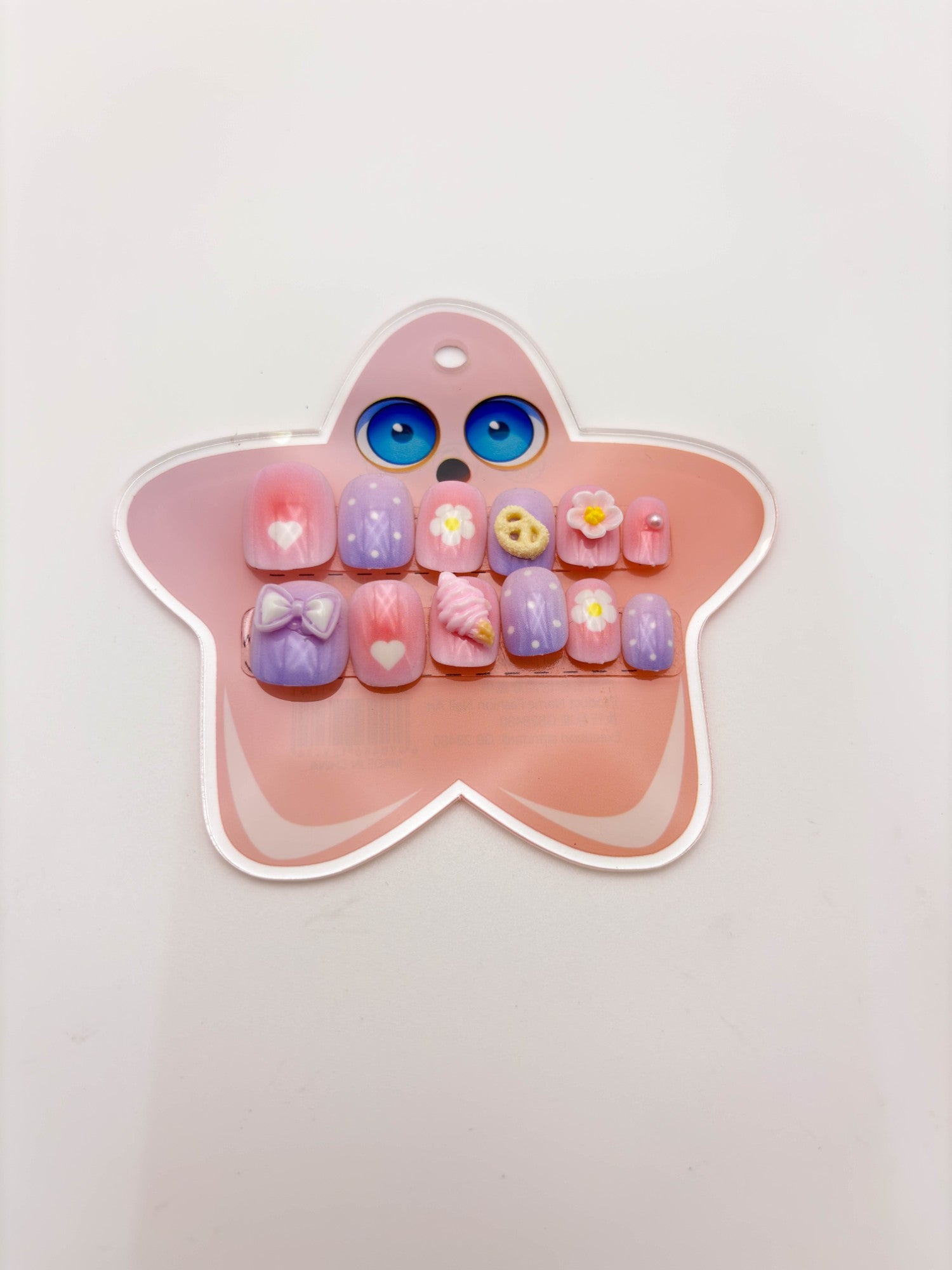 Peach Star Cute Charm Nails