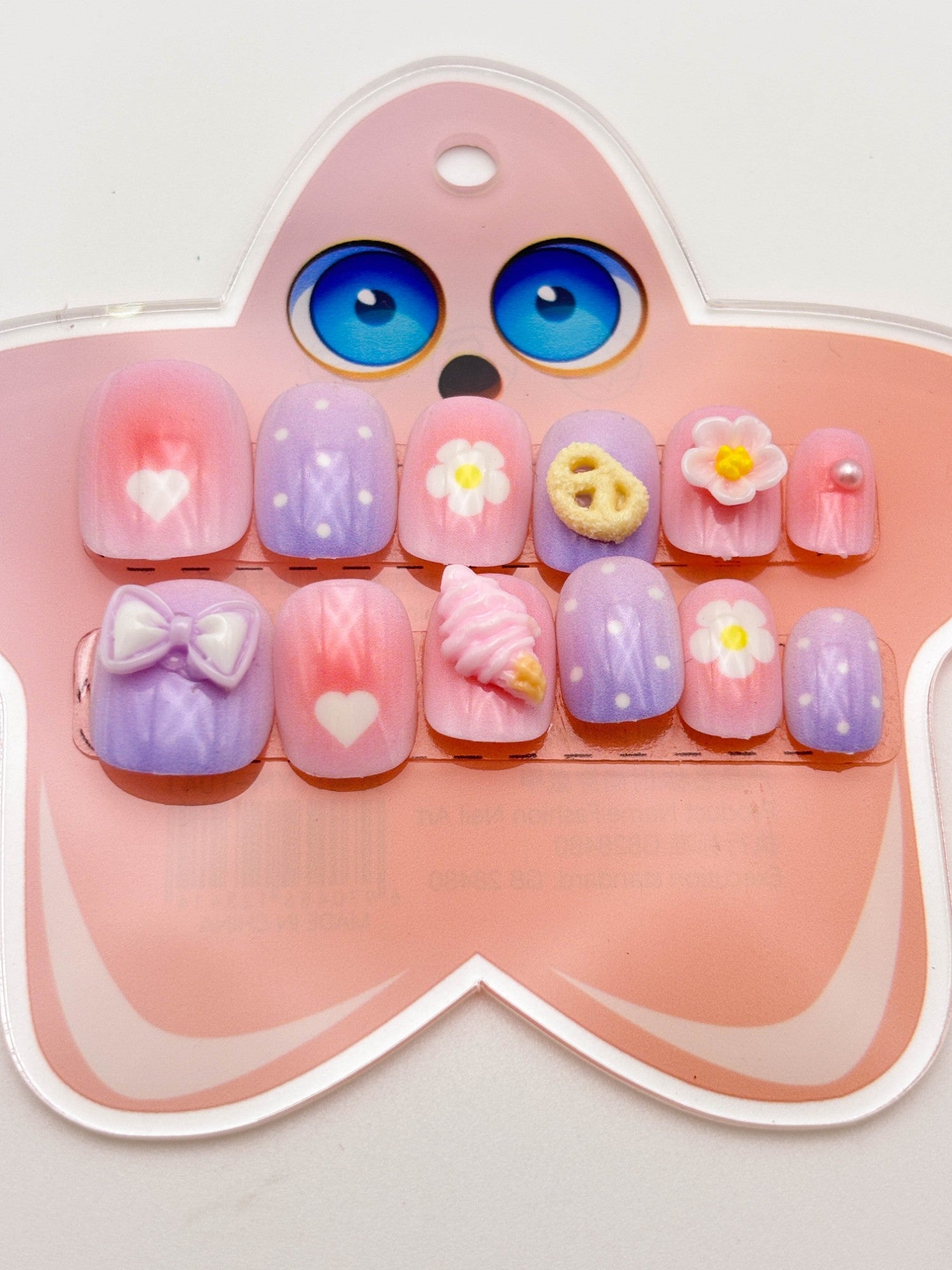 Peach Star Cute Charm Nails