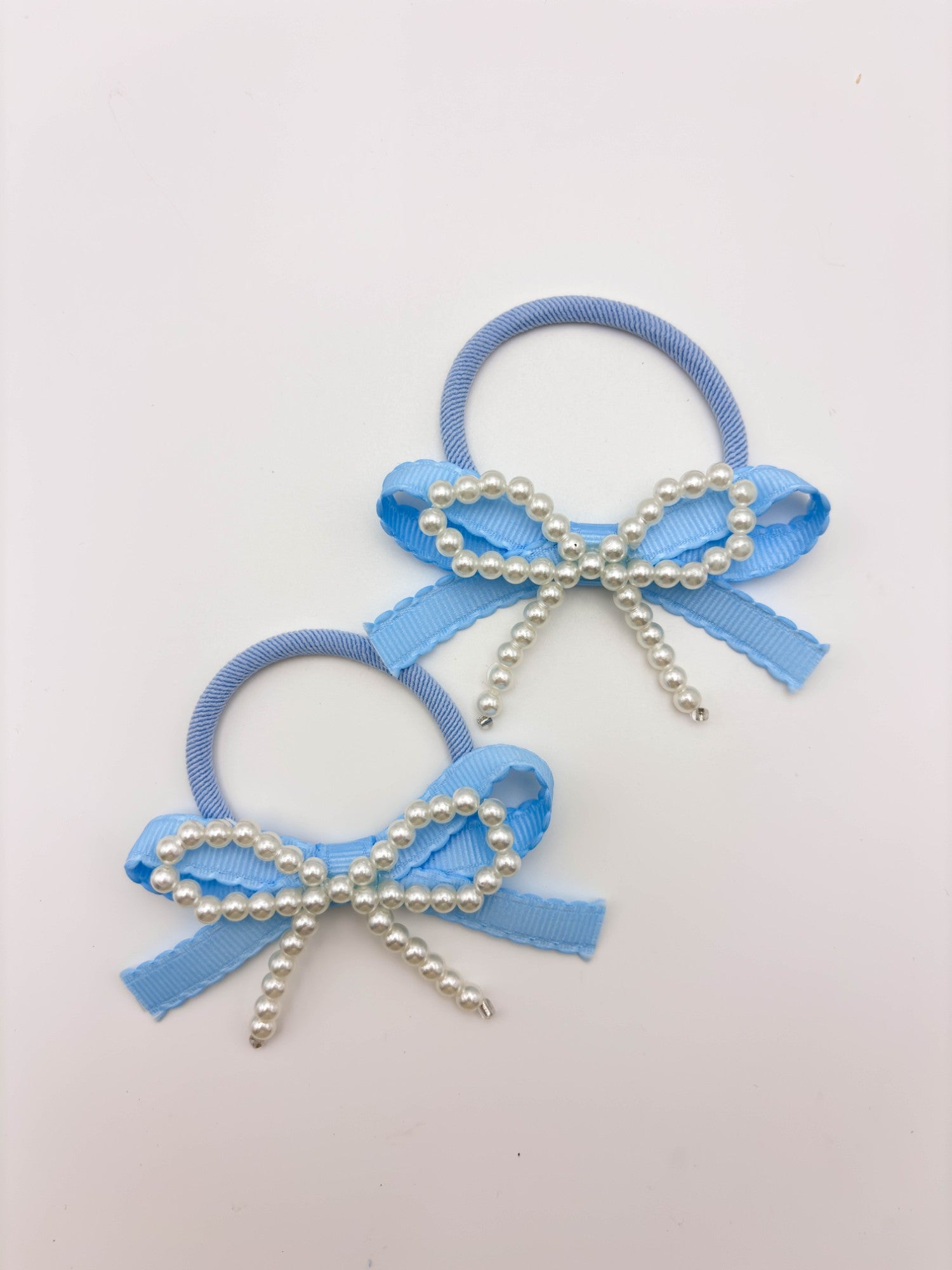 Blue Bow Pearl Hair Ties – Cute Aesthetic Hair Accessories