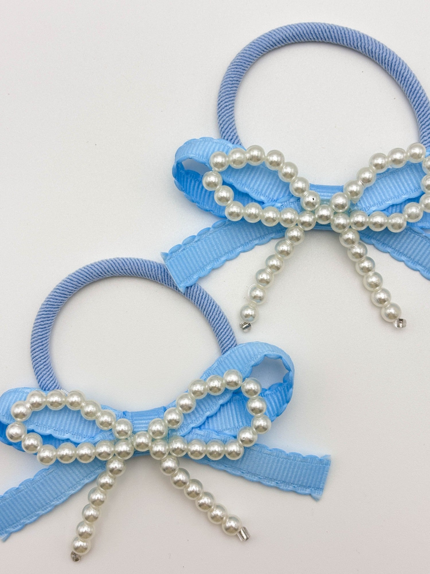 Blue Bow Pearl Hair Ties – Cute Aesthetic Hair Accessories