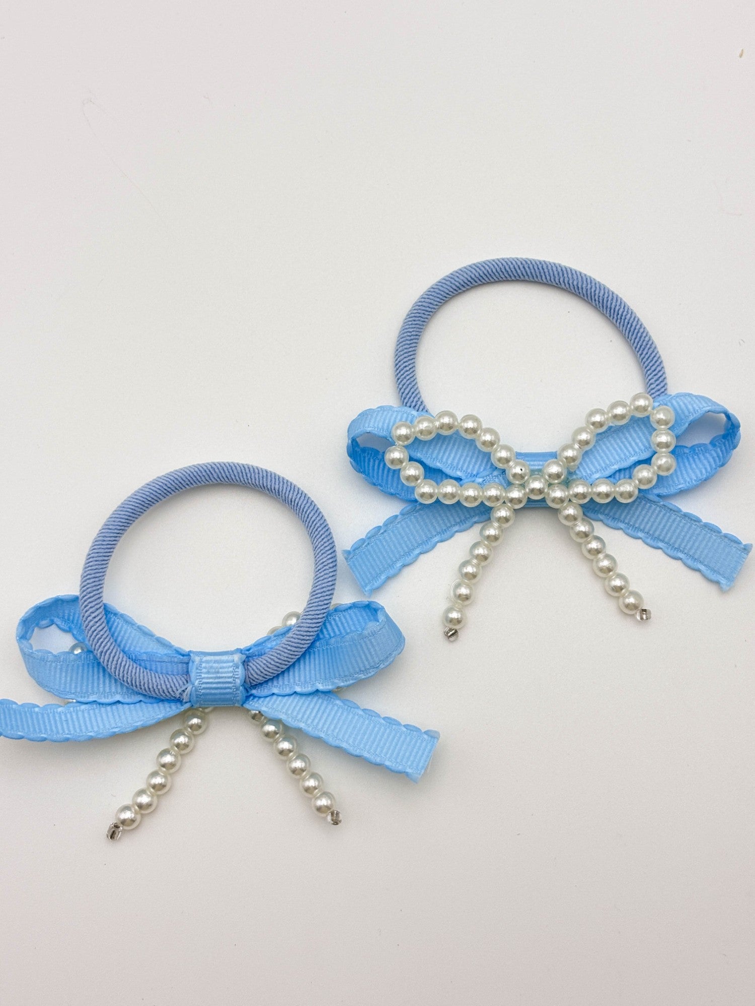 Blue Bow Pearl Hair Ties – Cute Aesthetic Hair Accessories