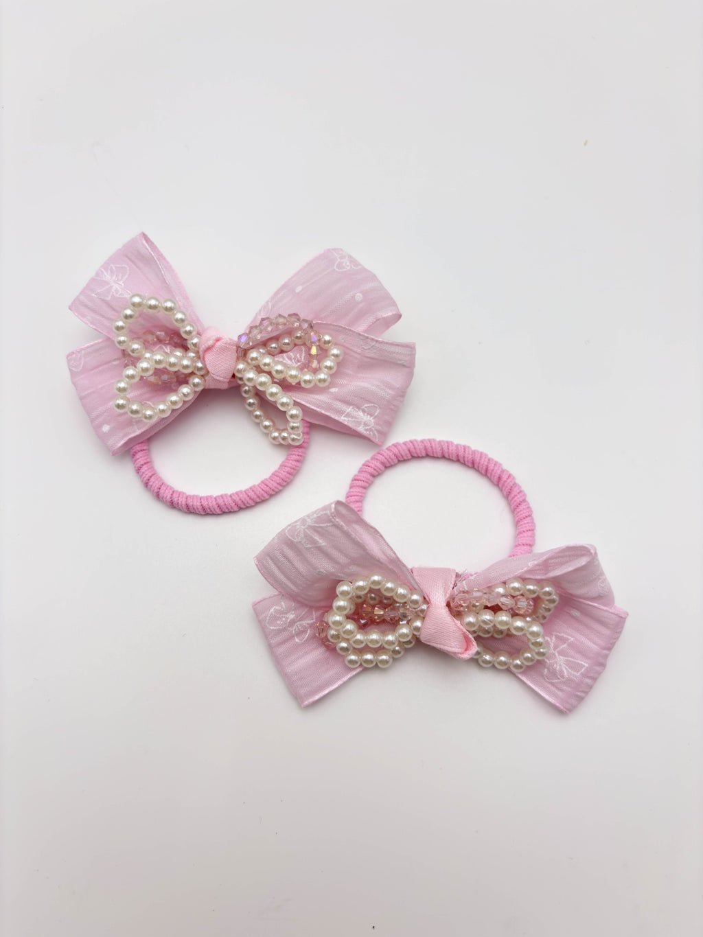 Pearl Bow Hair Clips & Hair Tie Set