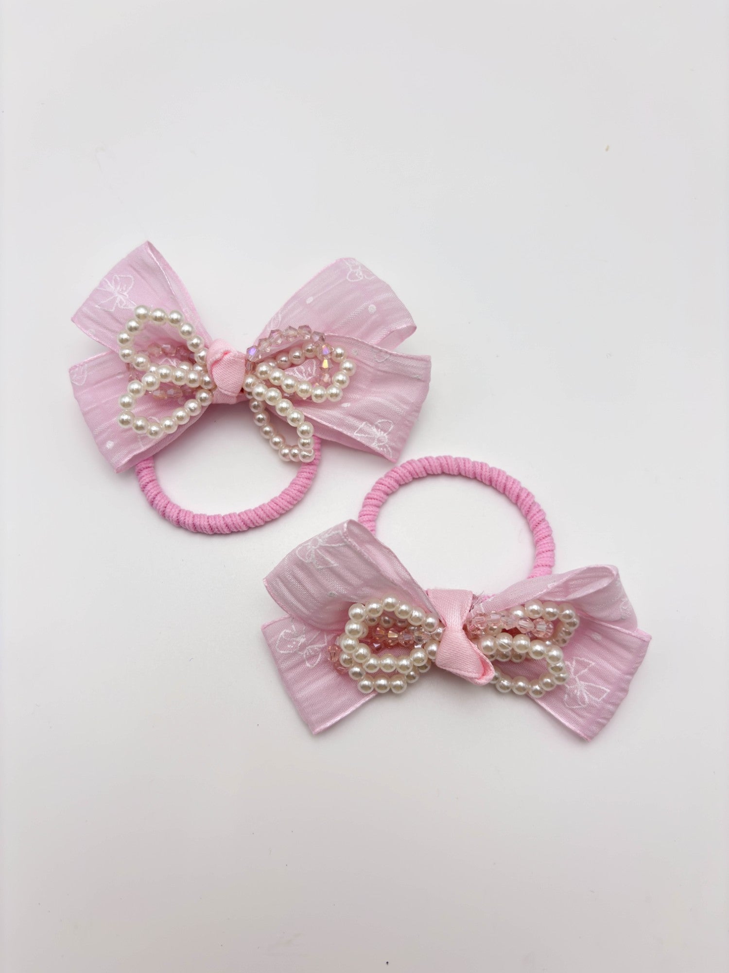 Pearl Bow Hair Clips & Hair Tie Set