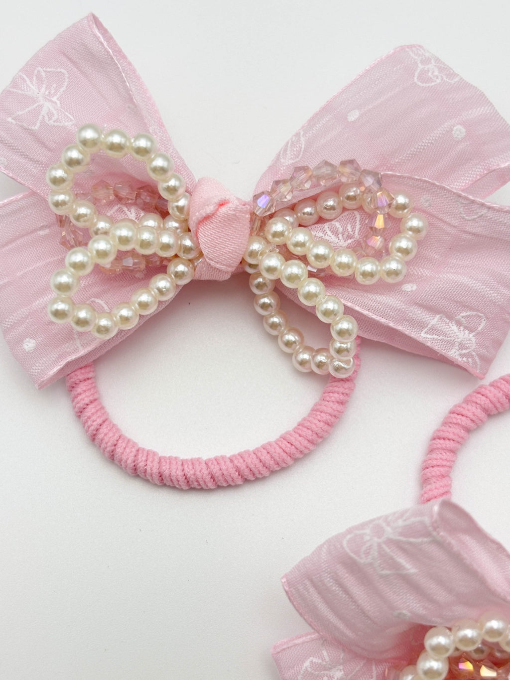Pearl Bow Hair Clips & Hair Tie Set