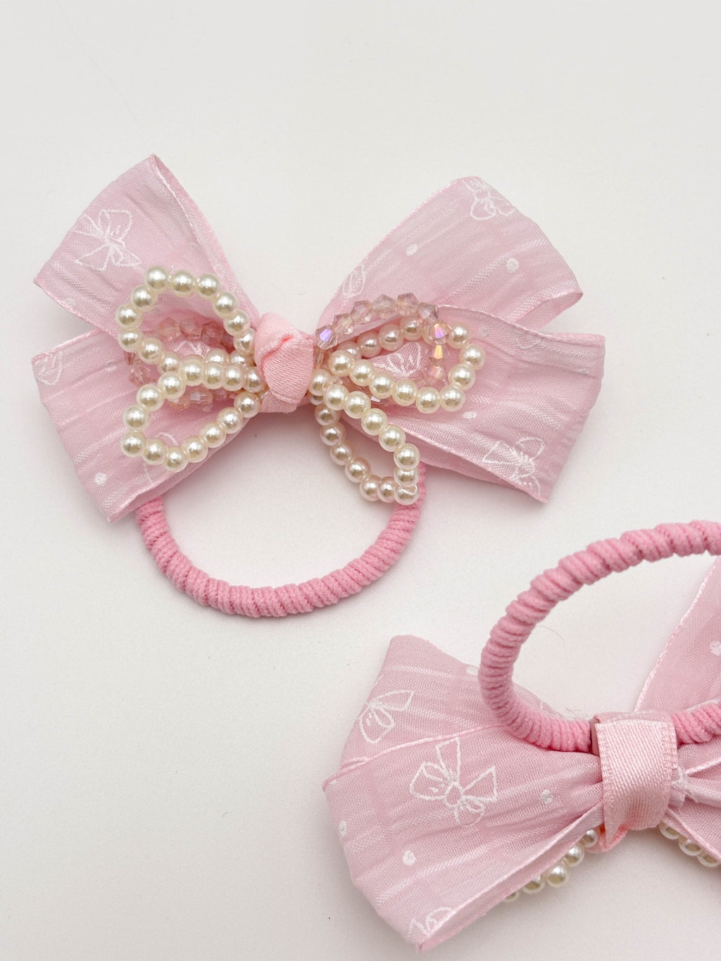 Pearl Bow Hair Clips & Hair Tie Set